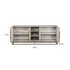 Dressoir Whitebone brass 4-deuren (Verona Grey)