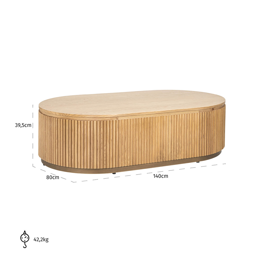 Salontafel Belfort capsule (Natural oak)