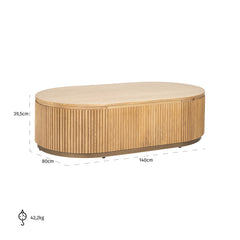 Salontafel Belfort capsule (Natural oak)