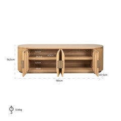 TV-meubel Belfort 4-deurs (Natural oak)