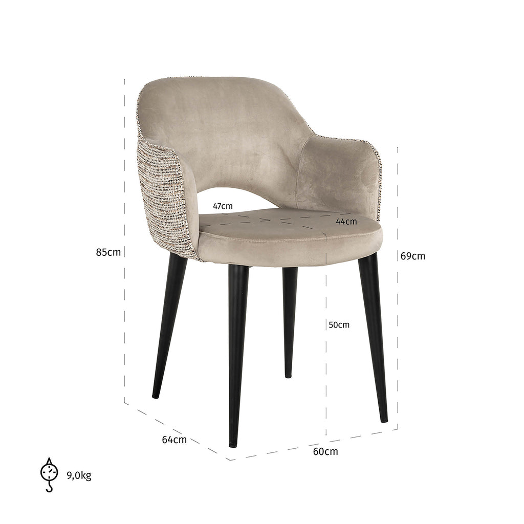 Arm chair Giovanna trendy nature/quartz khaki fire retardant (Be Trendy 01 Nature)