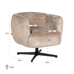 Draaifauteuil Estelle Sheep Nature (Sheep 01 nature)