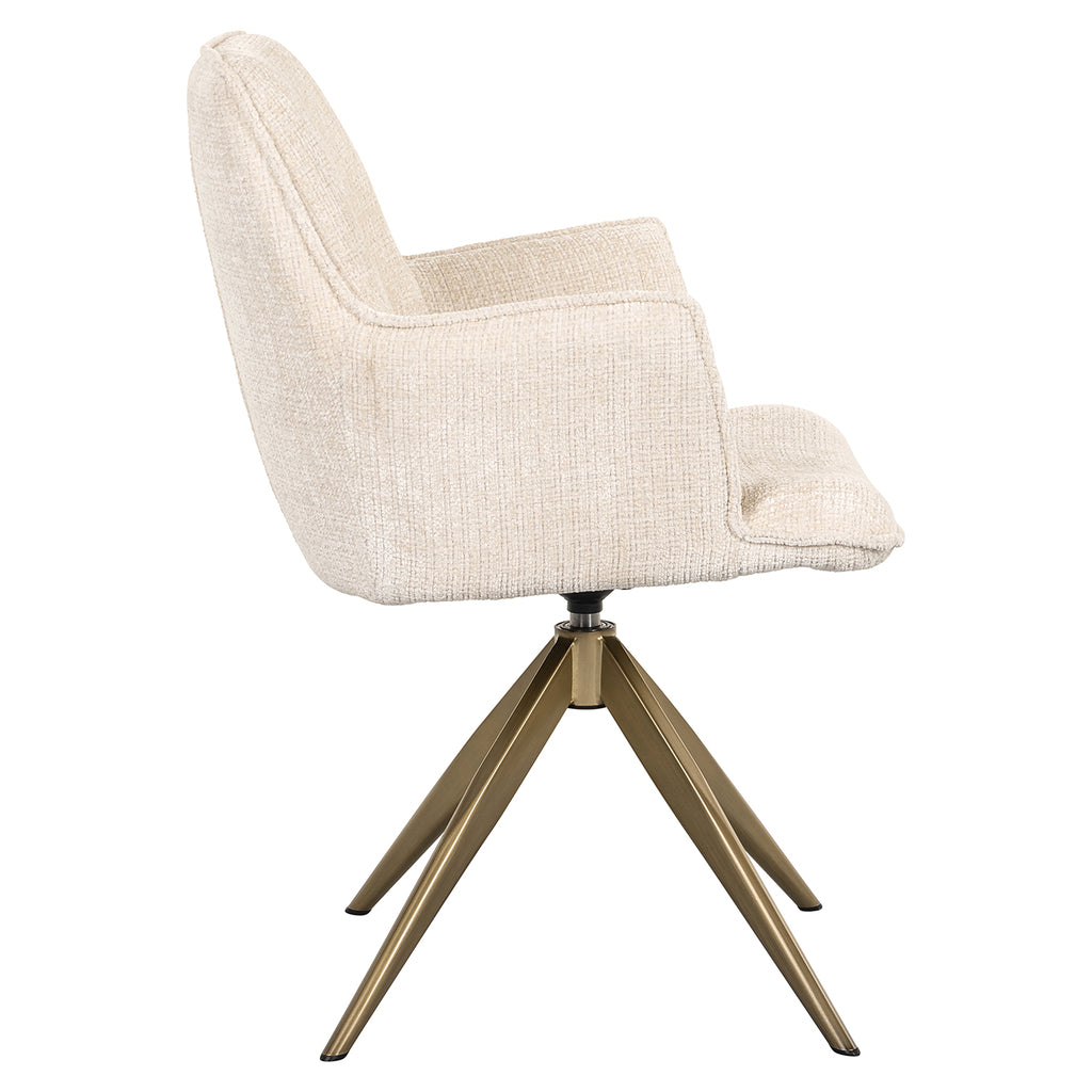 Draaistoel met arm Dakota beige chenille (Niagara 902 beige)