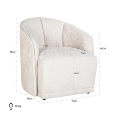 Fauteuil Maryse cream fusion (Fusion cream 02)