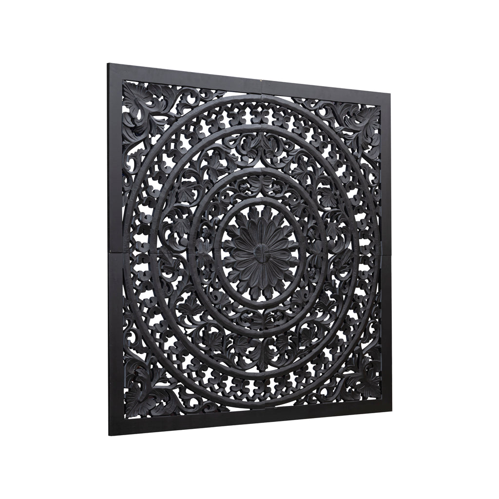 Akoulina Black MDF antique carved wallpanel 4 pcs