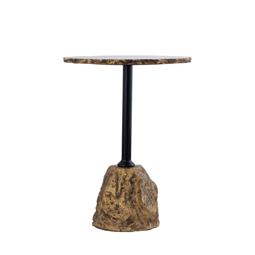 Alexa White Marble side table with iron gold base