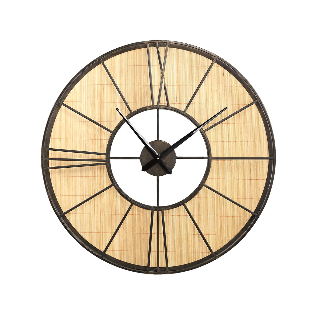 Andis Natural metal wall clock rattan background