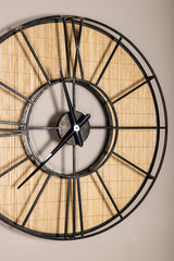 Andis Natural metal wall clock rattan background