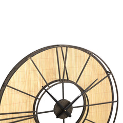 Andis Natural metal wall clock rattan background