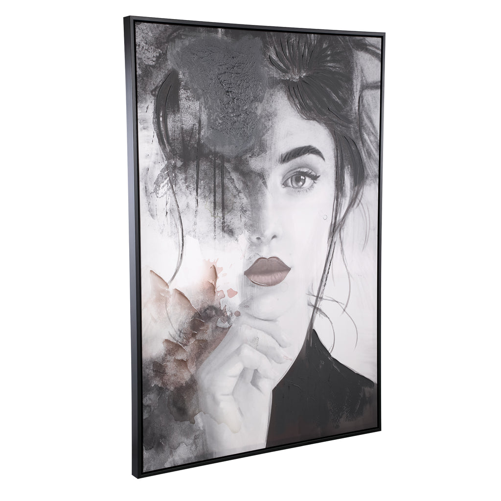 Annelies Black polyester painting rectangle woman