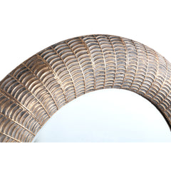 Arenza Gold iron mirror with stripes round