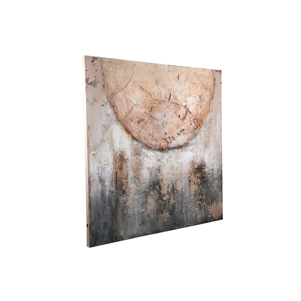 Arianna Brown canvas wall panel circle