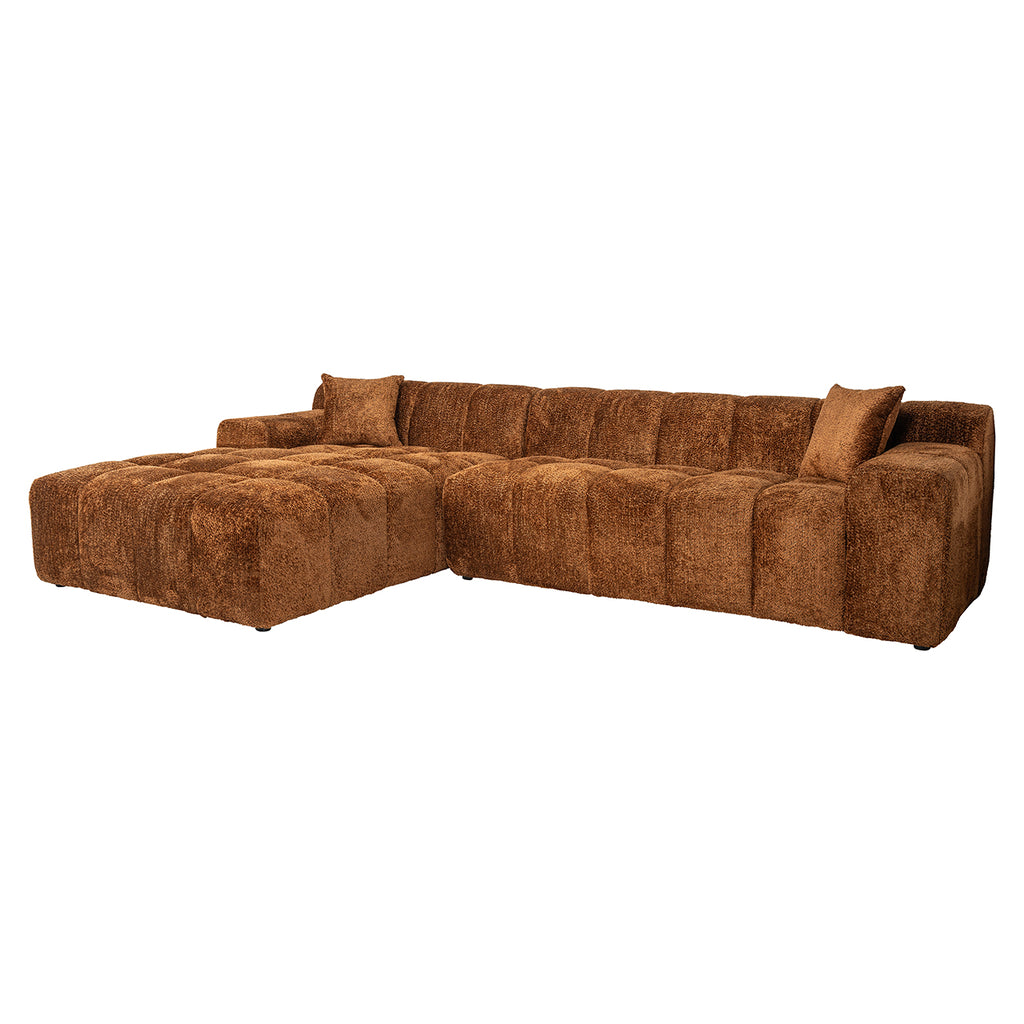 Sofa Cube 3-zits + lounge links (Be Lovely 603 Cinnamon)