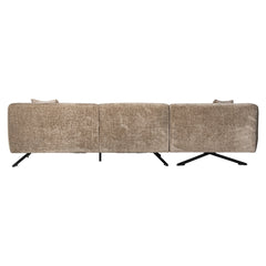 Bank Donovan 3-zits + lounge links (Bergen 104 taupe chenille)