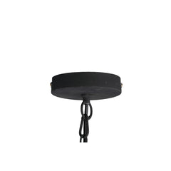 Bayu Black iron hanging lamp with bamboo round L