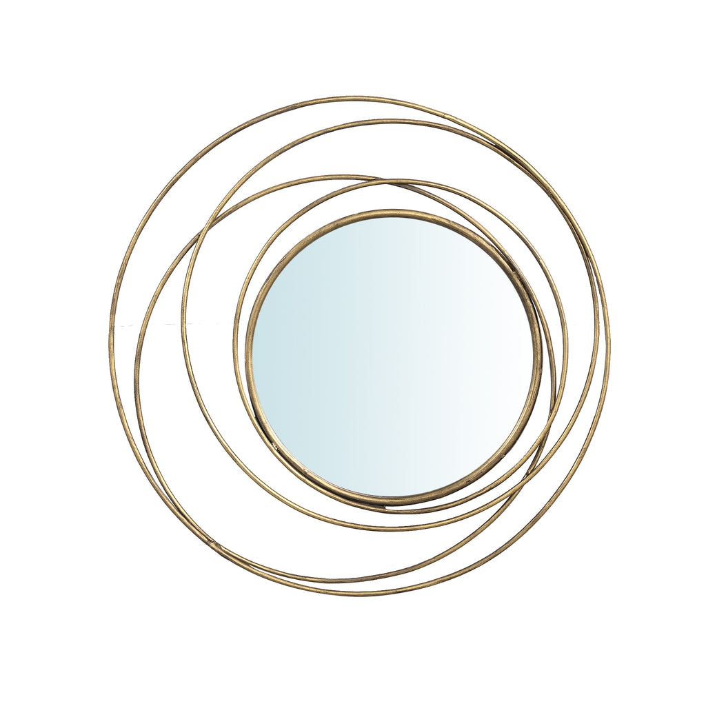 Bellinda Gold metal wall mirror thin circles round