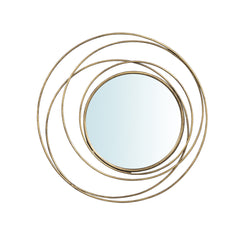 Bellinda Gold metal wall mirror thin circles round