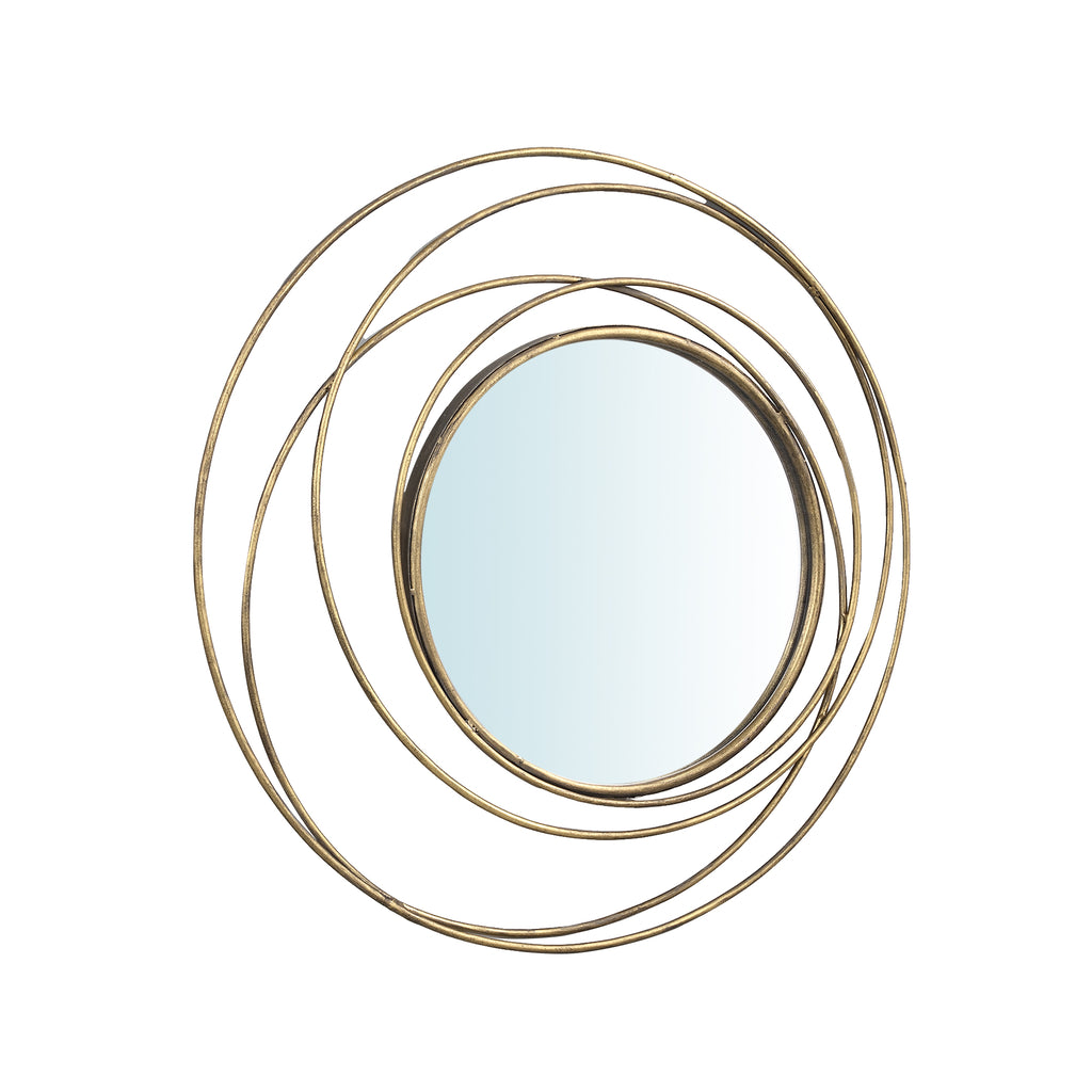 Bellinda Gold metal wall mirror thin circles round