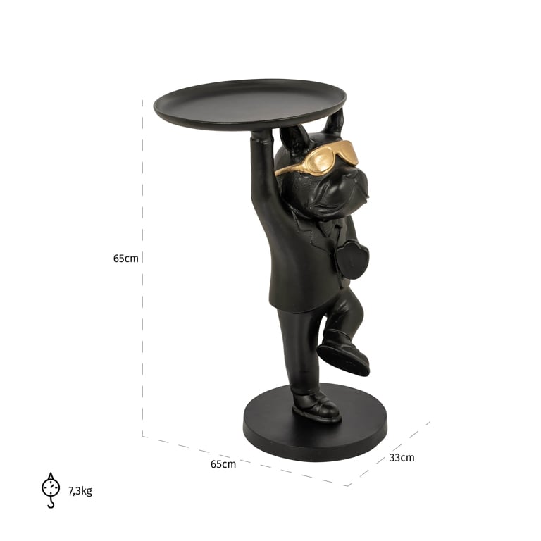 Bijzettafel Bullie (Black/gold)