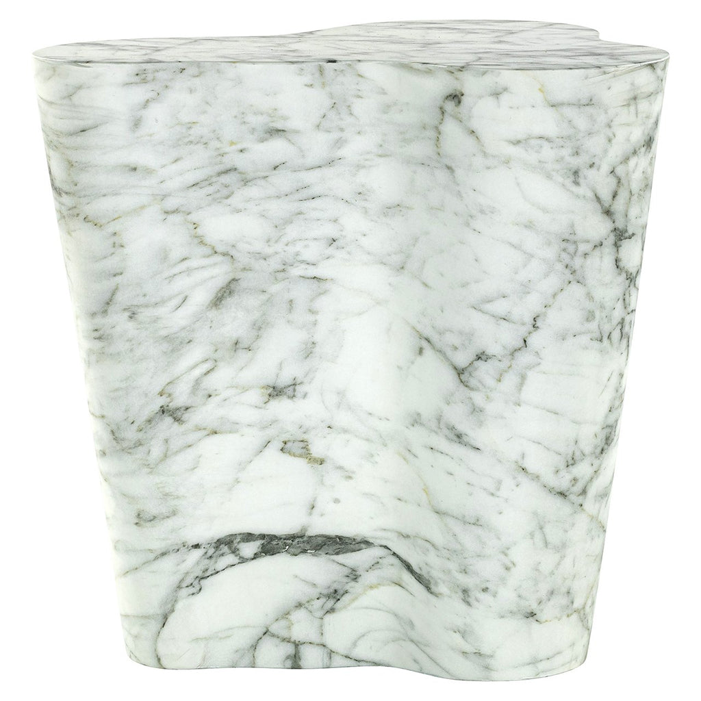 Bijzettafel Rockyard faux wit marmer (White)