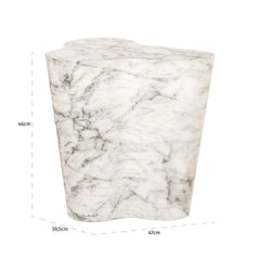 Bijzettafel Rockyard faux wit marmer (White)