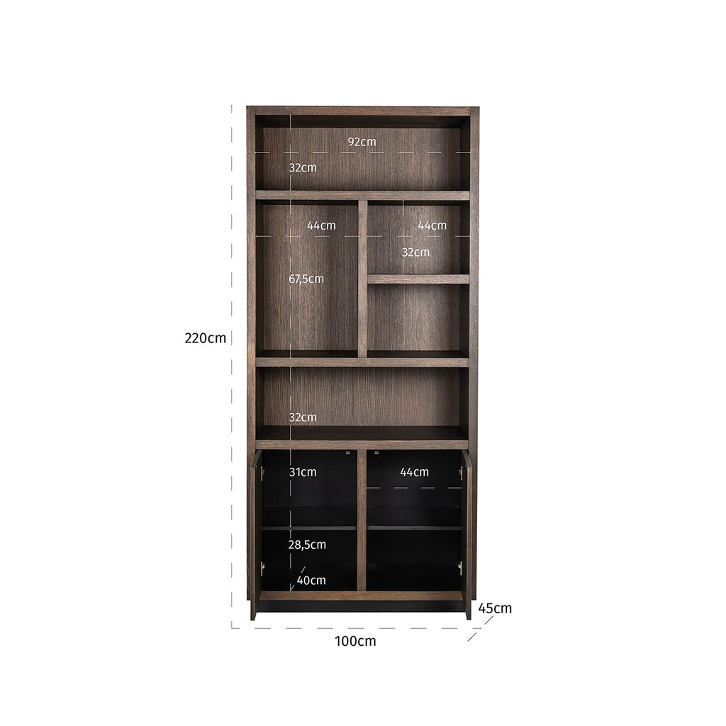 Boekenkast Oakura 2-deuren (Brown)