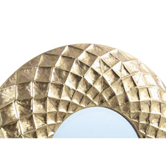 Brendon Gold metal hammered mirror round