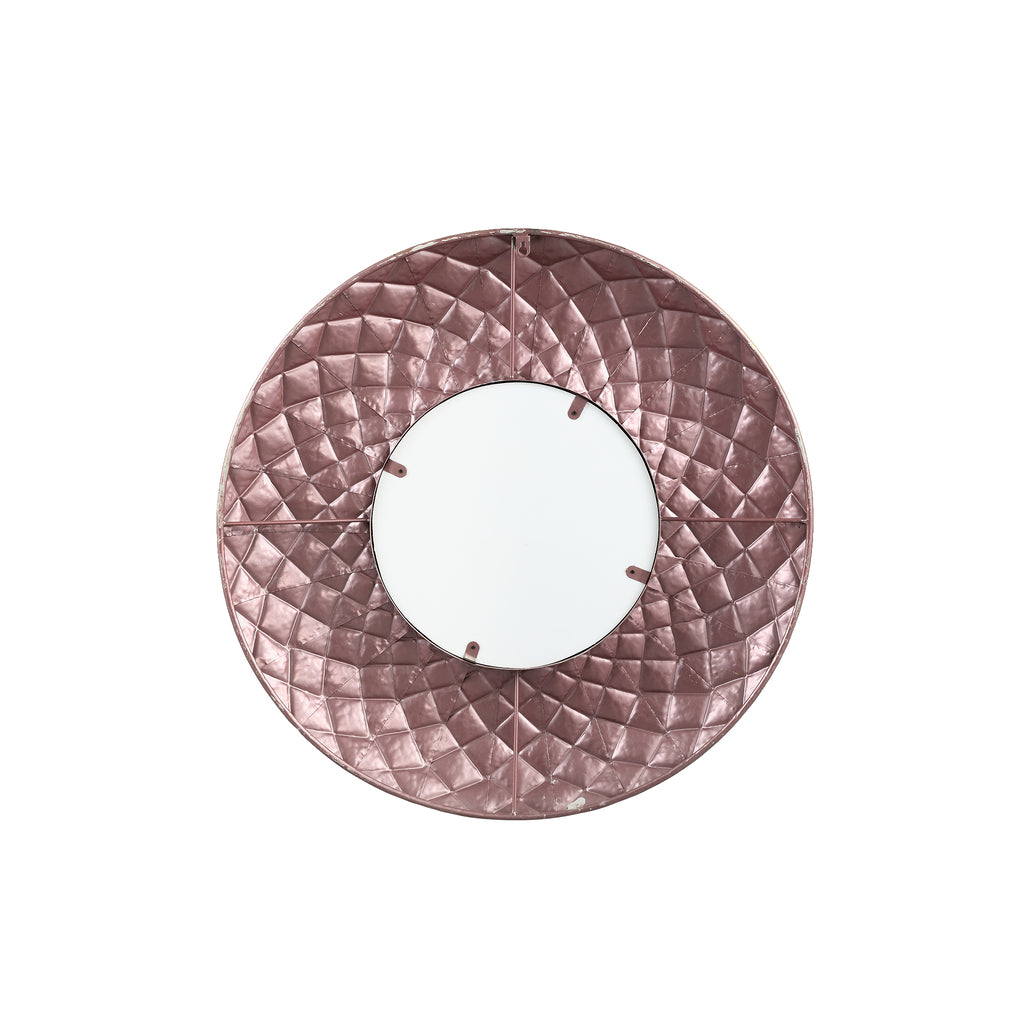 Brendon Gold metal hammered mirror round