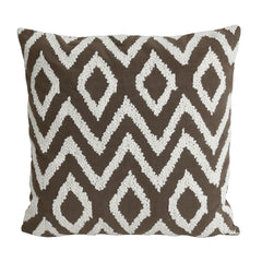 Cecile Taupe cotton cushion triangle pattern squar