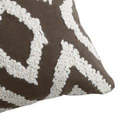 Cecile Taupe cotton cushion triangle pattern squar