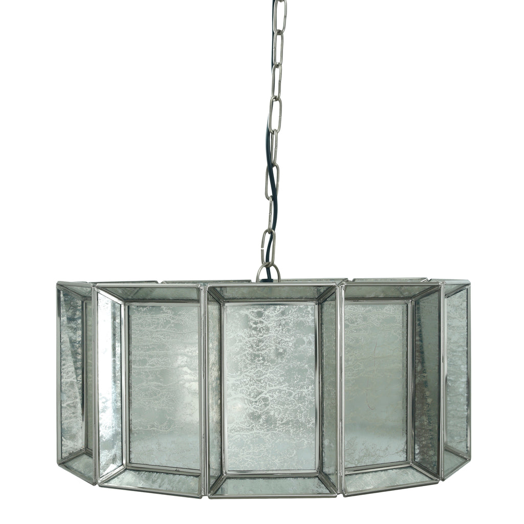 Cenna Brass iron hanging lamp antique round glass