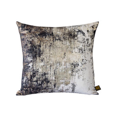 Ceola Green velvet square cushion distress print