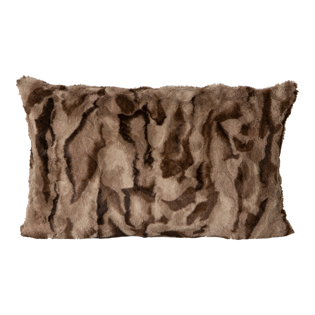 Clarisse Brown artificial fur cushion rectangle