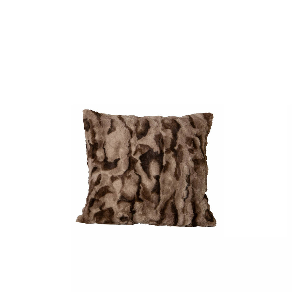 Clarisse Brown artificial fur cushion square S