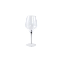 Clive Clear white wine glass black drop