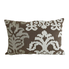 Cloe Taupe cotton cushion antique pattern rectangl