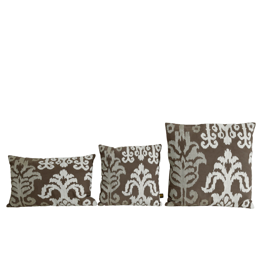 Cloe Taupe cotton cushion antique pattern rectangl