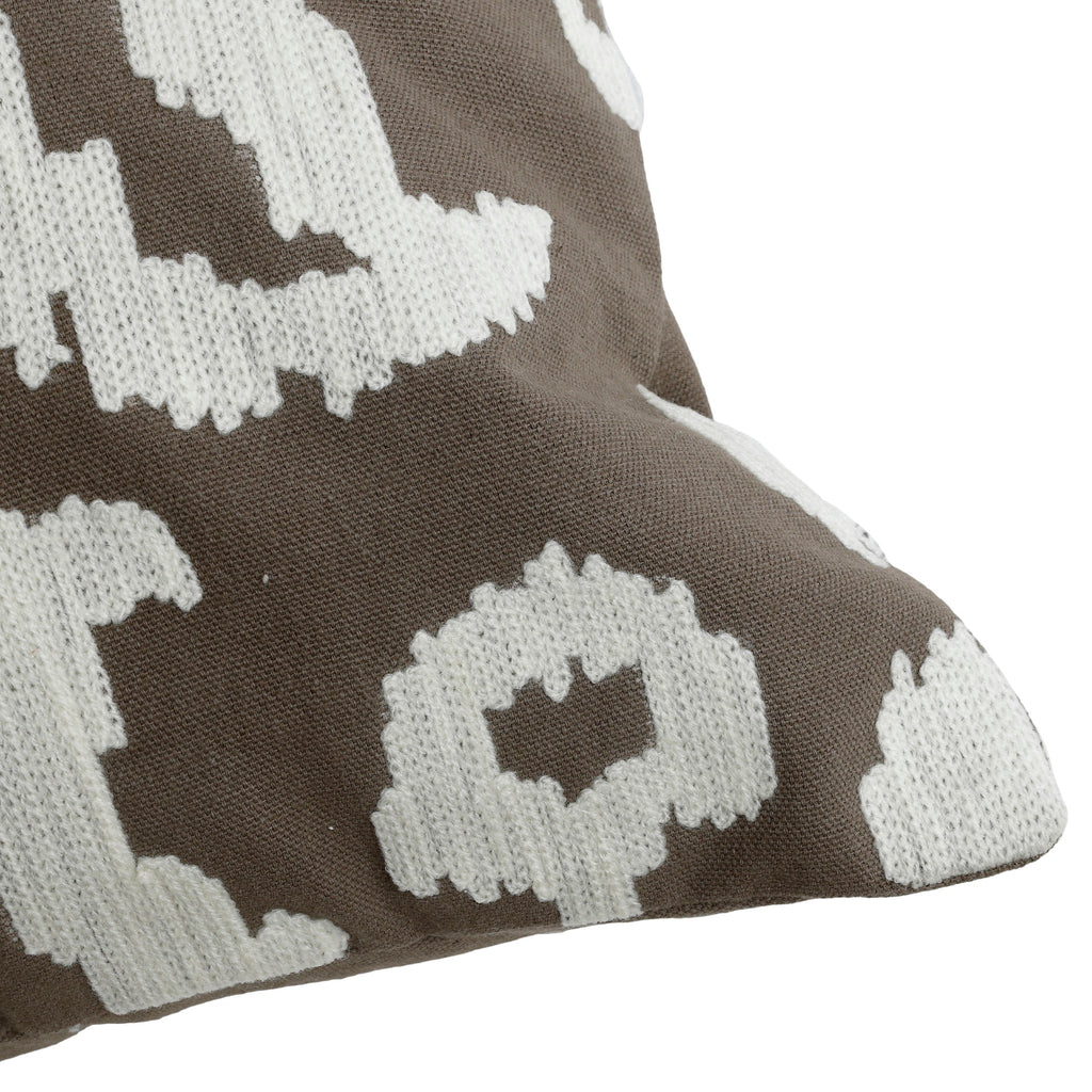 Cloe Taupe cotton cushion antique pattern rectangl