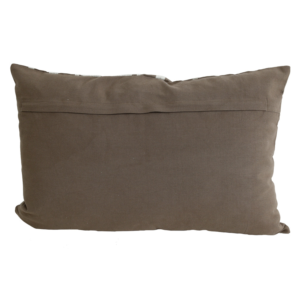 Cloe Taupe cotton cushion antique pattern rectangl