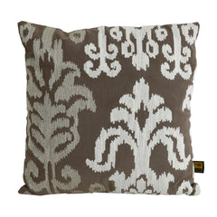 Cloe Taupe cotton cushion antique pattern square L