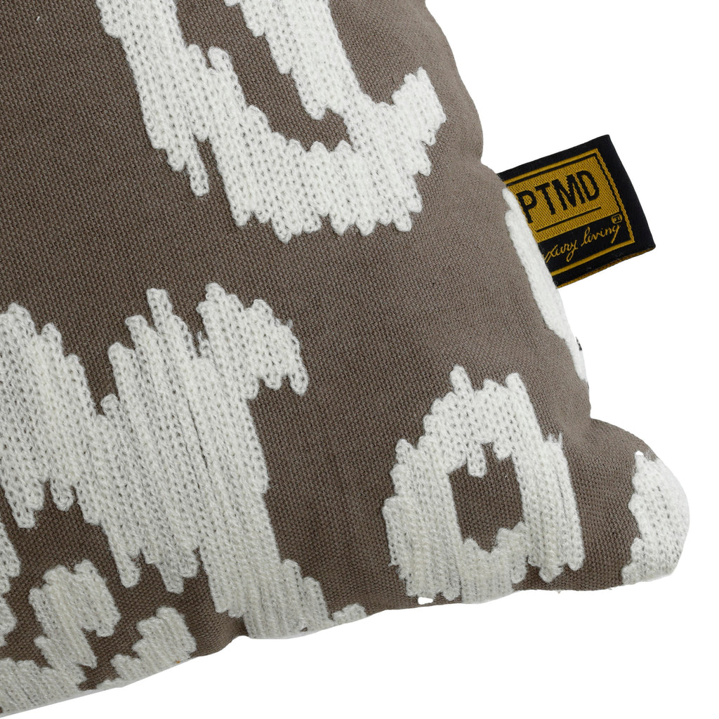 Cloe Taupe cotton cushion antique pattern square S