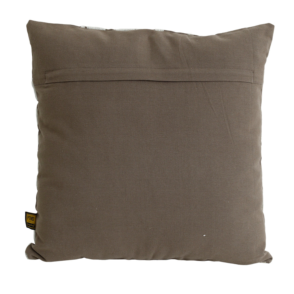 Cloe Taupe cotton cushion antique pattern square S