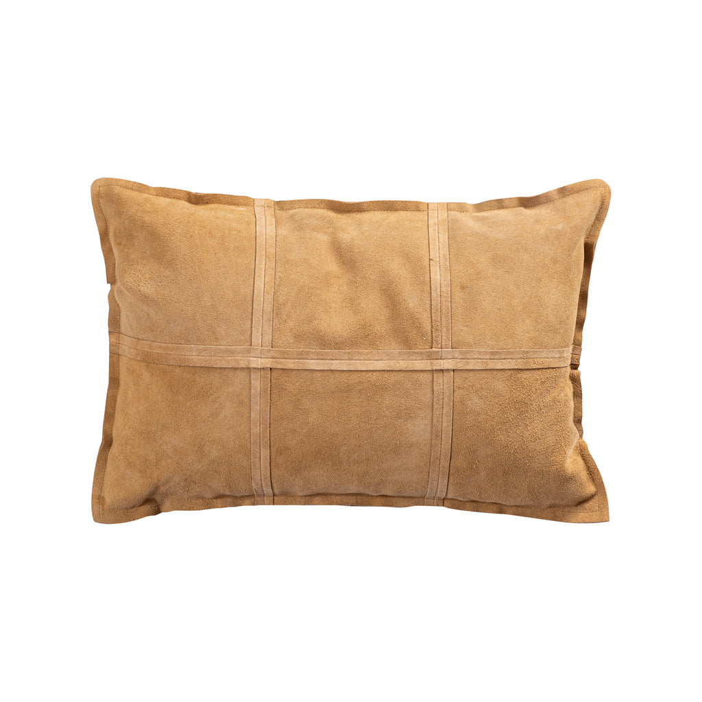 Cobie Camel suede leather cushion rectangle