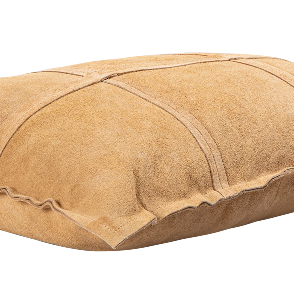 Cobie Camel suede leather cushion rectangle