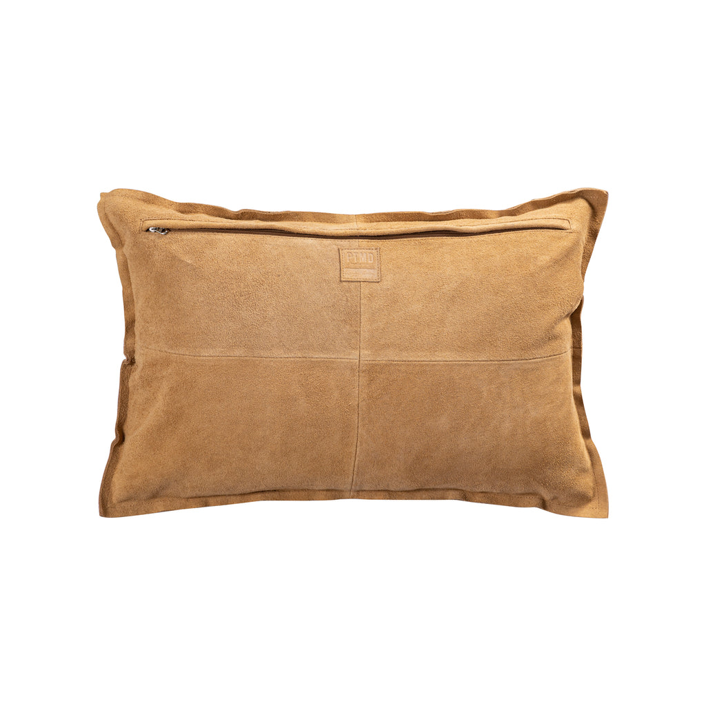 Cobie Camel suede leather cushion rectangle