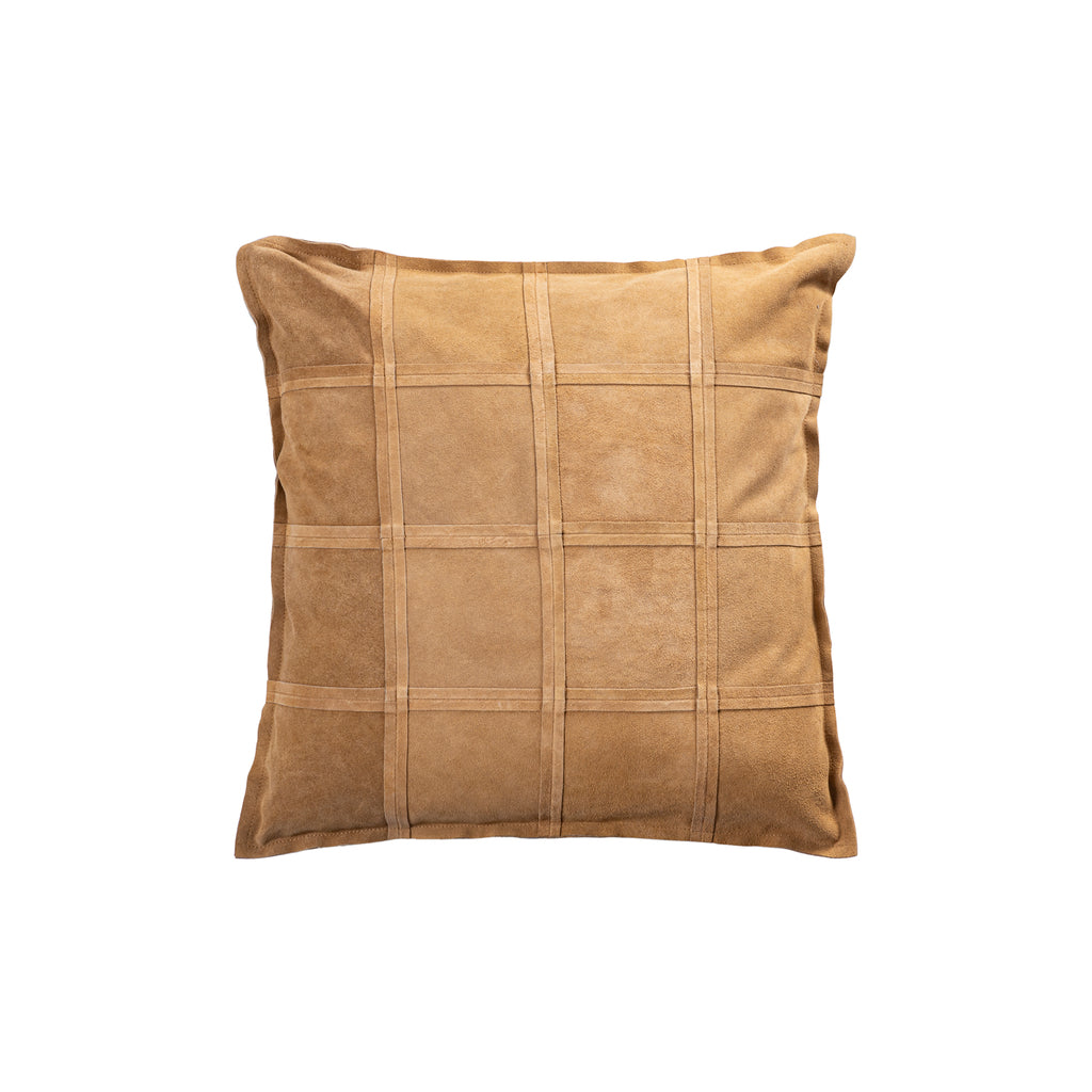 Cobie Camel suede leather cushion square L