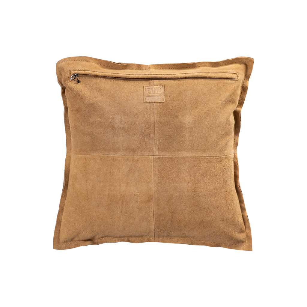 Cobie Camel suede leather cushion square S