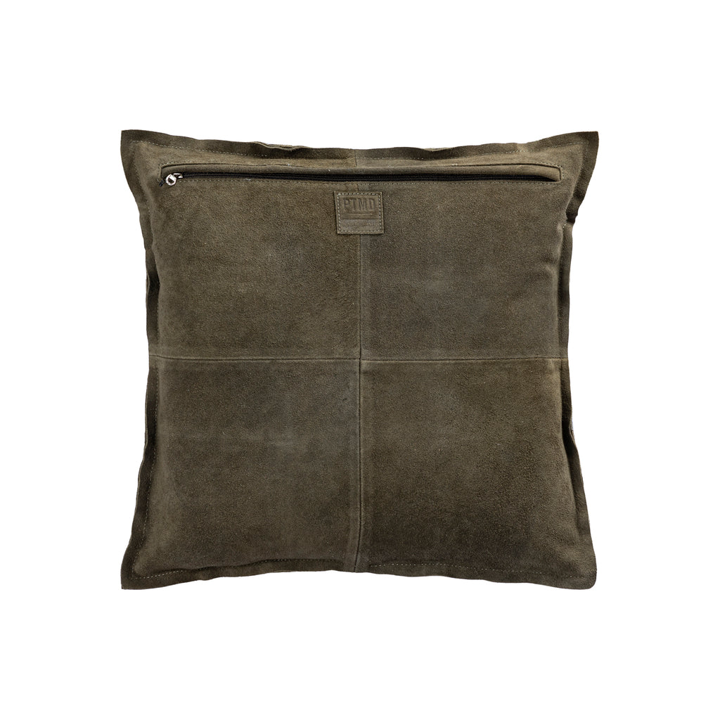 Cobie Green suede leather cushion square S