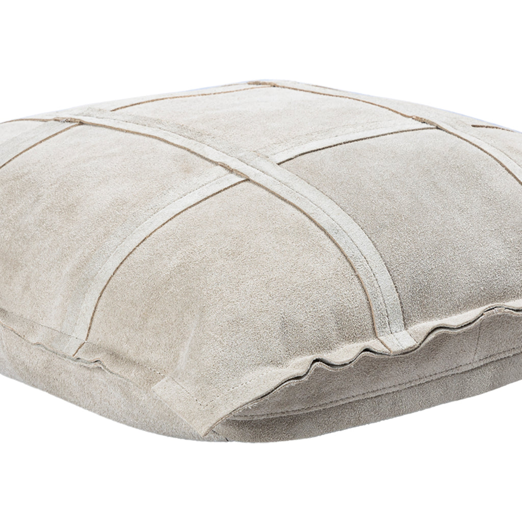 Cobie Taupe suede leather cushion square S