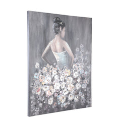 Daiven Grey canvas wall panel flower dress